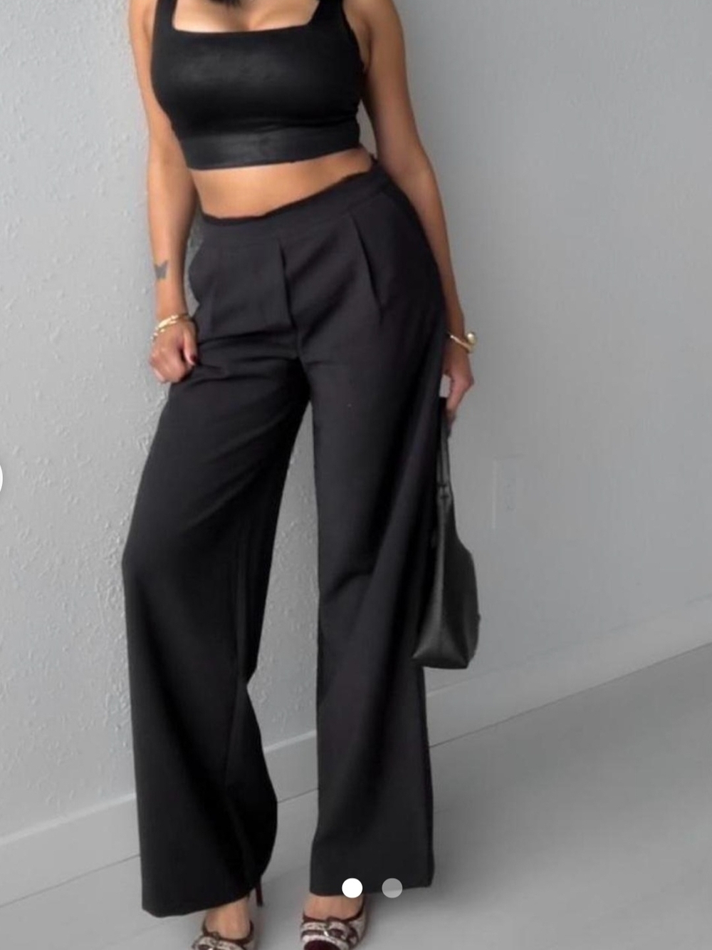 EUC Madison Black Wide-Leg Women's Pants - Classic High Waist